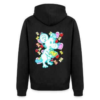 Retro Mouse Rat Mice Rats Kids Child - Unisex Premium Organic Zip Hoodie - black - Back - Nico (187cm)