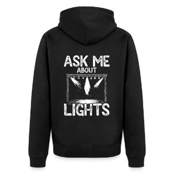 Lighting technician Lighting technician Lighting technology - Unisex Premium Organic Zip Hoodie - black - Back - Nico (187cm)