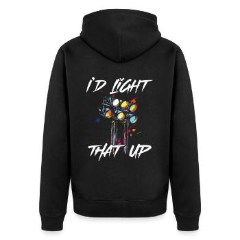 Lighting technician Lighting technician Lighting technology - Unisex Premium Organic Zip Hoodie - black - Back - Nico (187cm)