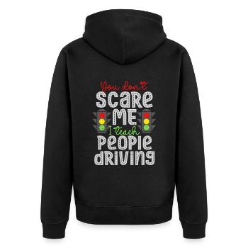 Driving Instructor Driving School Instructor I Teach People Driving - Unisex Premium Organic Zip Hoodie - black - Back - Nico (187cm)