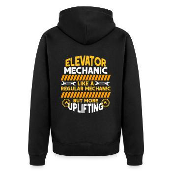 Elevator mechanic Elevator fitter - Unisex Premium Organic Zip Hoodie - black - Back - Nico (187cm)