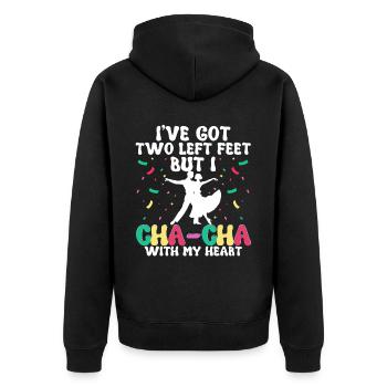 ChaCha Tanz Tanzen Cha Cha With My Heart - Unisex Premium Bio Zip Hoodie - Schwarz - Hinten - Nico (187cm)