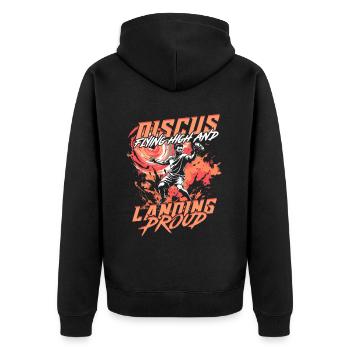 Discus throw - Unisex Premium Organic Zip Hoodie - black - Back - Nico (187cm)
