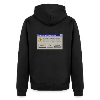 Soul.exe Not Responding – Soul.exe reagiert nicht - Unisex Premium Bio Zip Hoodie - Schwarz - Hinten - Nico (187cm)