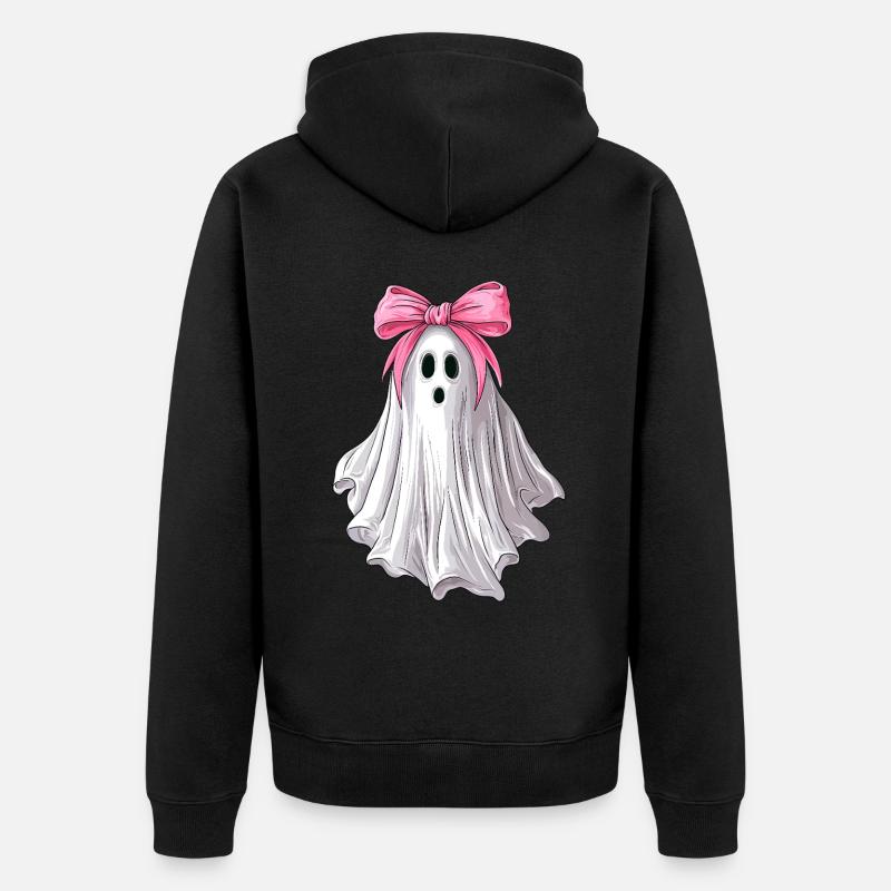 Noeud Coquet Ghost Ghost Spooky - Veste à capuche bio Premium Unisexe - noir
