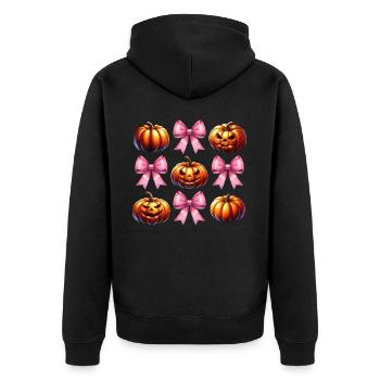 Coquette Bow Pumpkin Pink Spooky Halloween Mom - Unisex Premium Organic Zip Hoodie - black - Back - Nico (187cm)