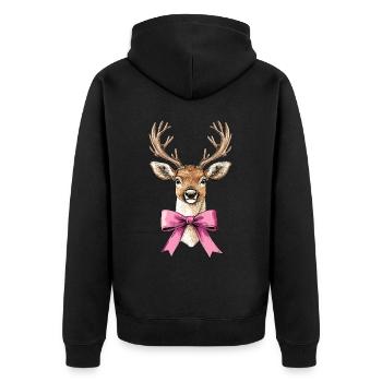 Coquette Noël Noeud Noël - Veste à capuche bio Premium Unisexe - noir - Dos - Nico (187cm)