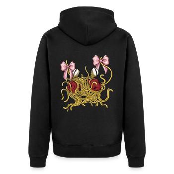 Arc Coquette Monstre Spaghetti Volant - Veste à capuche bio Premium Unisexe - noir - Dos - Nico (187cm)