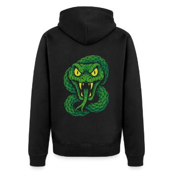 Serpent venimeux en colère dans le style néon - Veste à capuche bio Premium Unisexe - noir - Dos - Nico (187cm)