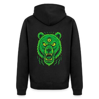 Ours sauvage avec troisième œil style néon - Veste à capuche bio Premium Unisexe - noir - Dos - Nico (187cm)