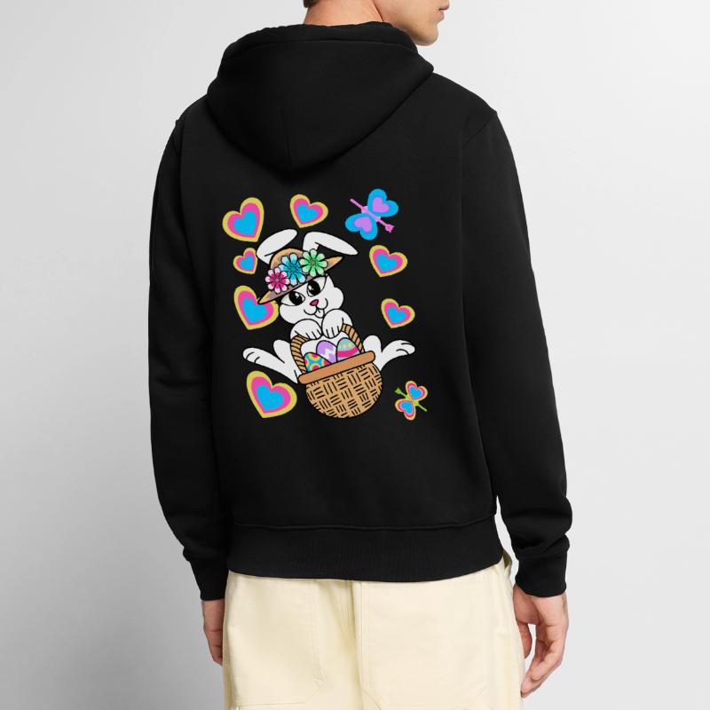 Easter Bunny Easter Bunny Eggs Easter Eggs Easter Unisex Premium Organic Zip Hoodie