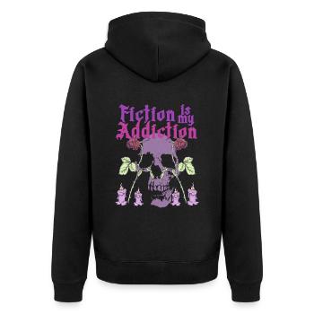 Dark Romance - Unisex Premium Organic Zip Hoodie - black - Back - Nico (187cm)