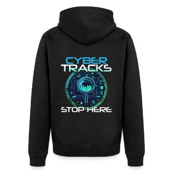Les traces cybernétiques de la criminalistique numérique s’arrêtent ici - Veste à capuche bio Premium Unisexe - noir - Dos - Nico (187cm)