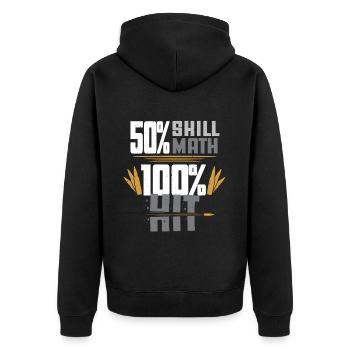 Tir à longue distance 50 % Compétence 50 % Mathématiques - Veste à capuche bio Premium Unisexe - noir - Dos - Nico (187cm)