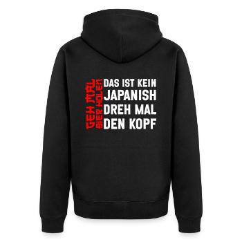 Biertrinker Geh mal Bier holen Bierliebhaber - Unisex Premium Bio Zip Hoodie - Schwarz - Hinten - Nico (187cm)