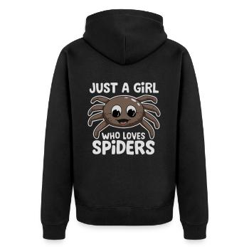a girl who love spders jumpingspider evertebr just - Unisex Premium Organic Zip Hoodie - black - Back - Nico (187cm)