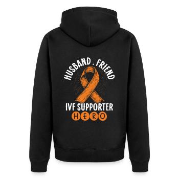 Awareness of Infertility IVF Fertilization - Unisex Premium Organic Zip Hoodie - black - Back - Nico (187cm)