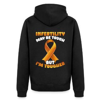 Bewusstsein für Unfruchtbarkeit IVF Befruchtung - Unisex Premium Bio Zip Hoodie - Schwarz - Hinten - Nico (187cm)