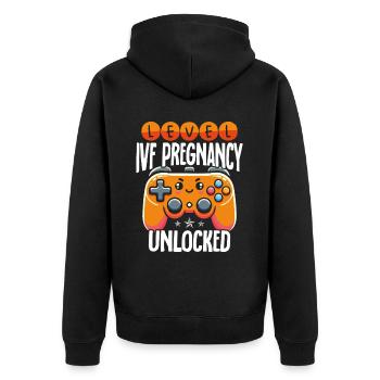 Bewusstsein für Unfruchtbarkeit IVF Befruchtung - Unisex Premium Bio Zip Hoodie - Schwarz - Hinten - Nico (187cm)