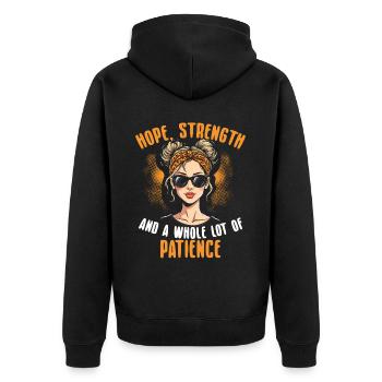 Bewusstsein für Unfruchtbarkeit IVF Befruchtung - Unisex Premium Bio Zip Hoodie - Schwarz - Hinten - Nico (187cm)