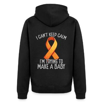 Infertility awareness IVF fertilization - Unisex Premium Organic Zip Hoodie - black - Back - Nico (187cm)