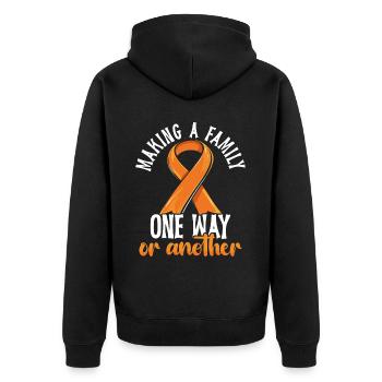 Bewusstsein für Unfruchtbarkeit IVF Befruchtung - Unisex Premium Bio Zip Hoodie - Schwarz - Hinten - Nico (187cm)
