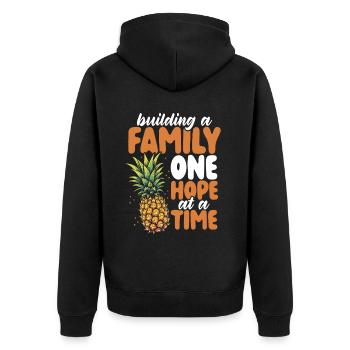 Infertility awareness IVF fertilization - Unisex Premium Organic Zip Hoodie - black - Back - Nico (187cm)