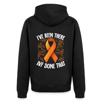 Infertility awareness IVF fertilization - Unisex Premium Organic Zip Hoodie - black - Back - Nico (187cm)
