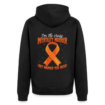 Bewusstsein für Unfruchtbarkeit IVF Befruchtung - Unisex Premium Bio Zip Hoodie - Schwarz - Hinten - Nico (187cm)