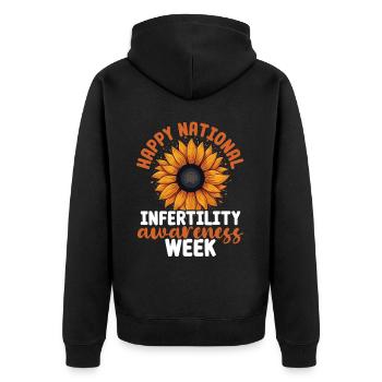Awareness of Infertility IVF Fertilization - Unisex Premium Organic Zip Hoodie - black - Back - Nico (187cm)