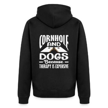 Cornhole et plaisir des amoureux des chiens - Veste à capuche bio Premium Unisexe - noir - Dos - Nico (187cm)