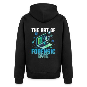 Digital Forensics The Art Of Forensic Byte - Unisex Premium Organic Zip Hoodie - black - Back - Nico (187cm)
