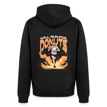 Un marathonien courra pour des beignets - Veste à capuche bio Premium Unisexe - noir - Dos - Nico (187cm)