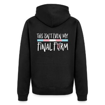 Transgender Trans LGBT Pride - Unisex Premium Organic Zip Hoodie - black - Back - Nico (187cm)