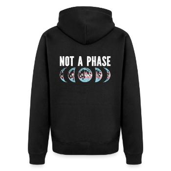 Transgender Trans LGBT Pride - Unisex Premium Bio Zip Hoodie - Schwarz - Hinten - Nico (187cm)