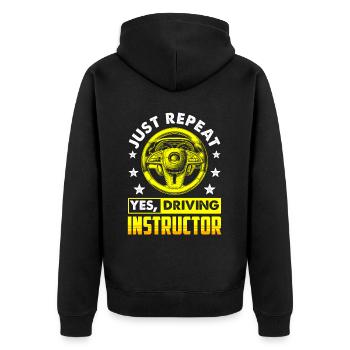 Driving School Driving Instructor - Unisex Premium Organic Zip Hoodie - black - Back - Nico (187cm)