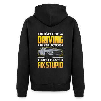 Driving School Driving Instructor - Unisex Premium Organic Zip Hoodie - black - Back - Nico (187cm)