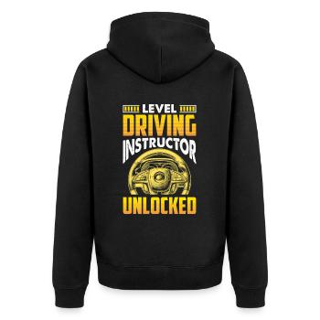 Driving School Driving Instructor - Unisex Premium Organic Zip Hoodie - black - Back - Nico (187cm)