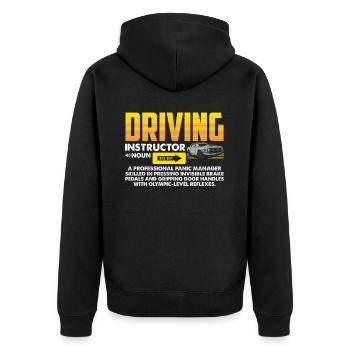 Driving School Driving Instructor - Unisex Premium Organic Zip Hoodie - black - Back - Nico (187cm)