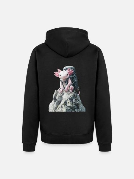 Axolotl - Unisex Premium Bio Zip Hoodie - Schwarz