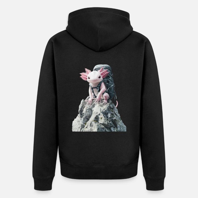 Axolotl - Unisex Premium Bio Zip Hoodie - Schwarz