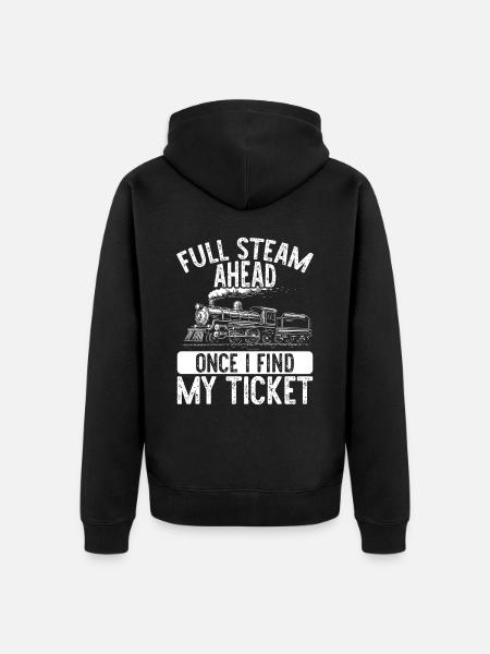 Zugfahrer Lokführer Zugliebhaber Bahnhof - Unisex Premium Bio Zip Hoodie - Schwarz