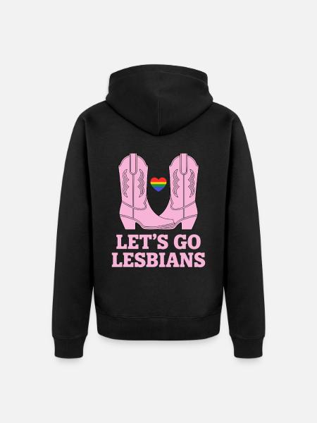 Let's Go Lesbians Lesbian - Unisex Premium Organic Zip Hoodie - black