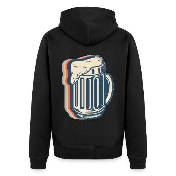 Bière artisanale Brasserie Brasserie maison Brasserie Rétro Line - Veste à capuche bio Premium Unisexe - noir - Dos - Nico (187cm)