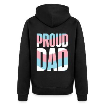 Transgender Trans LGBT Pride - Unisex Premium Bio Zip Hoodie - Schwarz - Hinten - Nico (187cm)