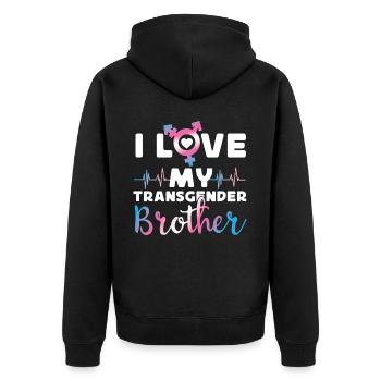 Transgender Trans LGBT Pride - Unisex Premium Bio Zip Hoodie - Schwarz - Hinten - Nico (187cm)