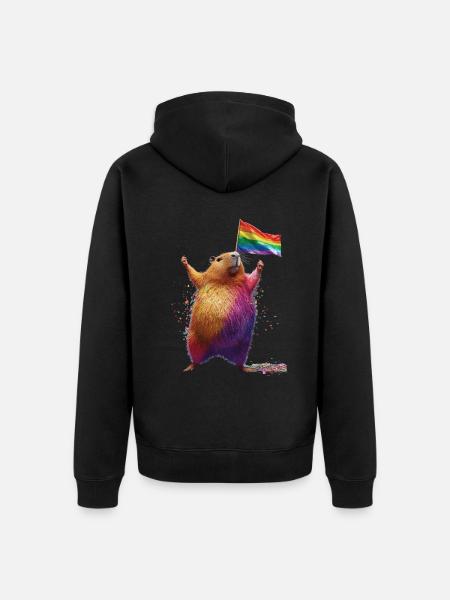 Wasserschwein - Unisex Premium Bio Zip Hoodie - Schwarz