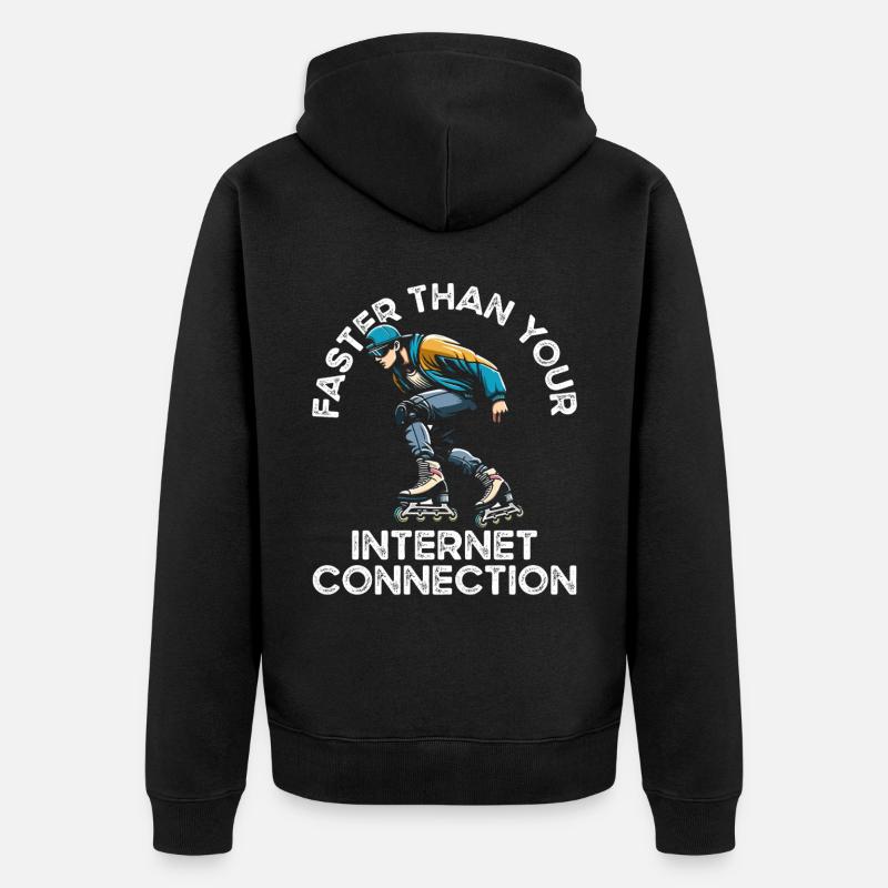 Inline Skating Rollerblading Inline Skates - Unisex Premium Bio Zip Hoodie - Schwarz