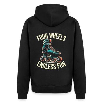 Inline Skating Rollerblading Inline Skates - Unisex Premium Bio Zip Hoodie - Schwarz - Hinten - Nico (187cm)