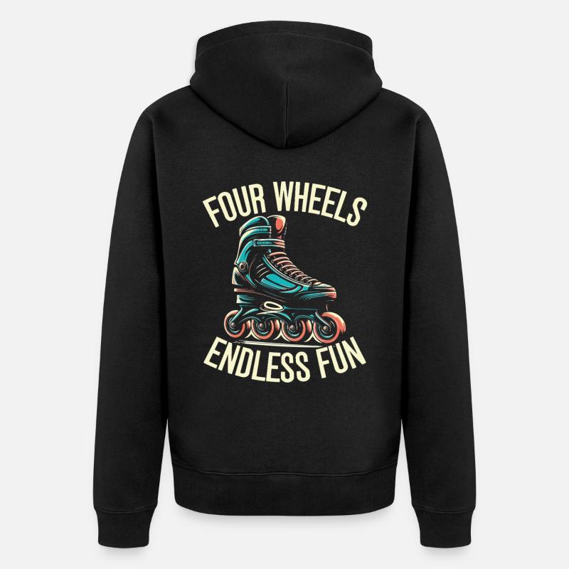 Inline Skating Rollerblading Inline Skates - Unisex Premium Bio Zip Hoodie - Schwarz